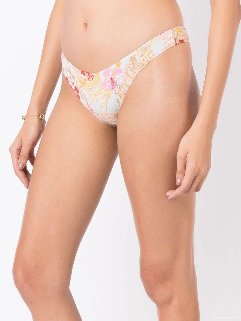 Affordable bikini bottom cut Versace high Women 0730